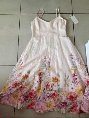 Joie Women’s Floral Midi Dress Farm A-Line Rio Strap Summer Zimmerman Style S